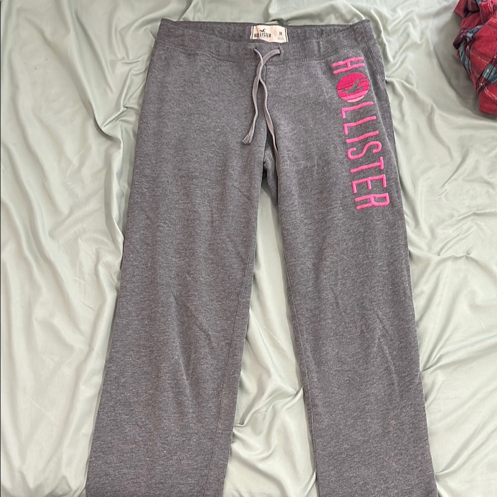 Hollister Gray and Pink Joggers Soft Lounge Bottoms